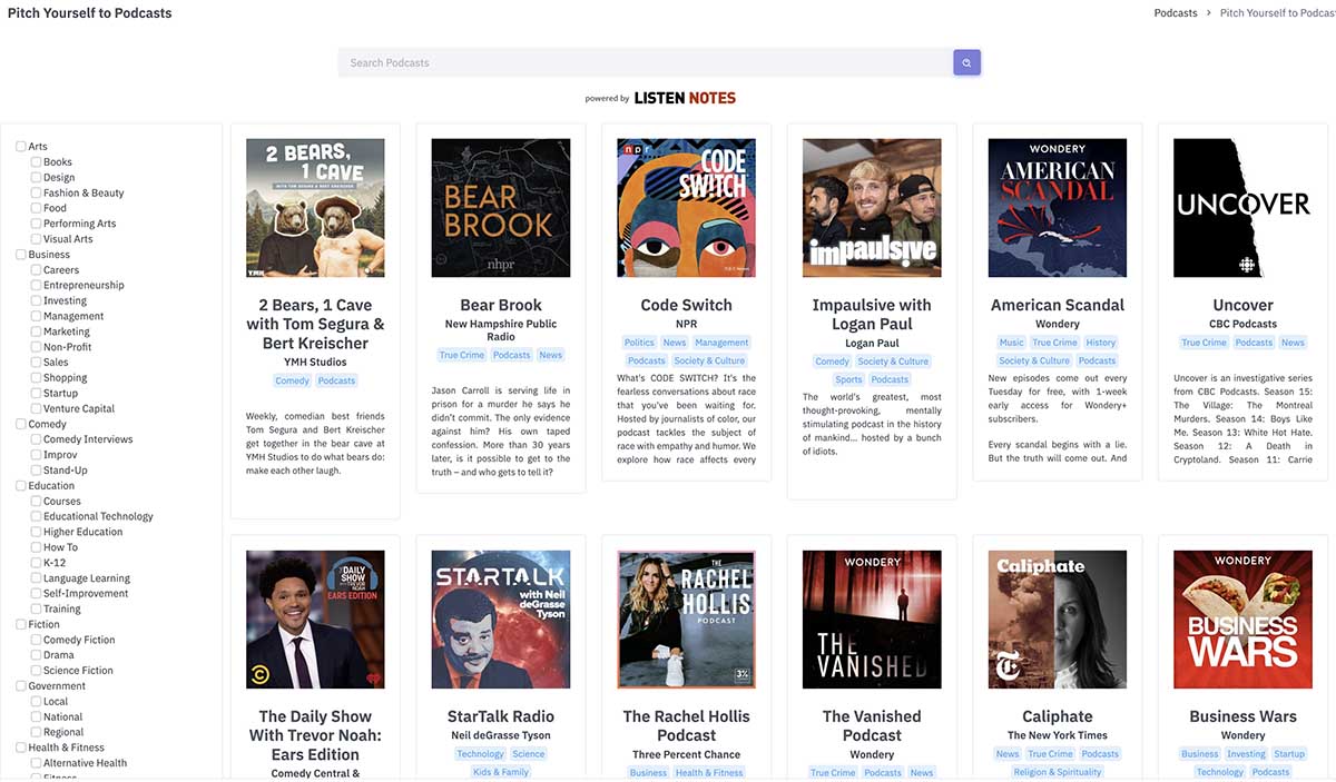 Podcast Pitching Example